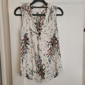Market & Spruce Floral Tank Blouse Top Medium